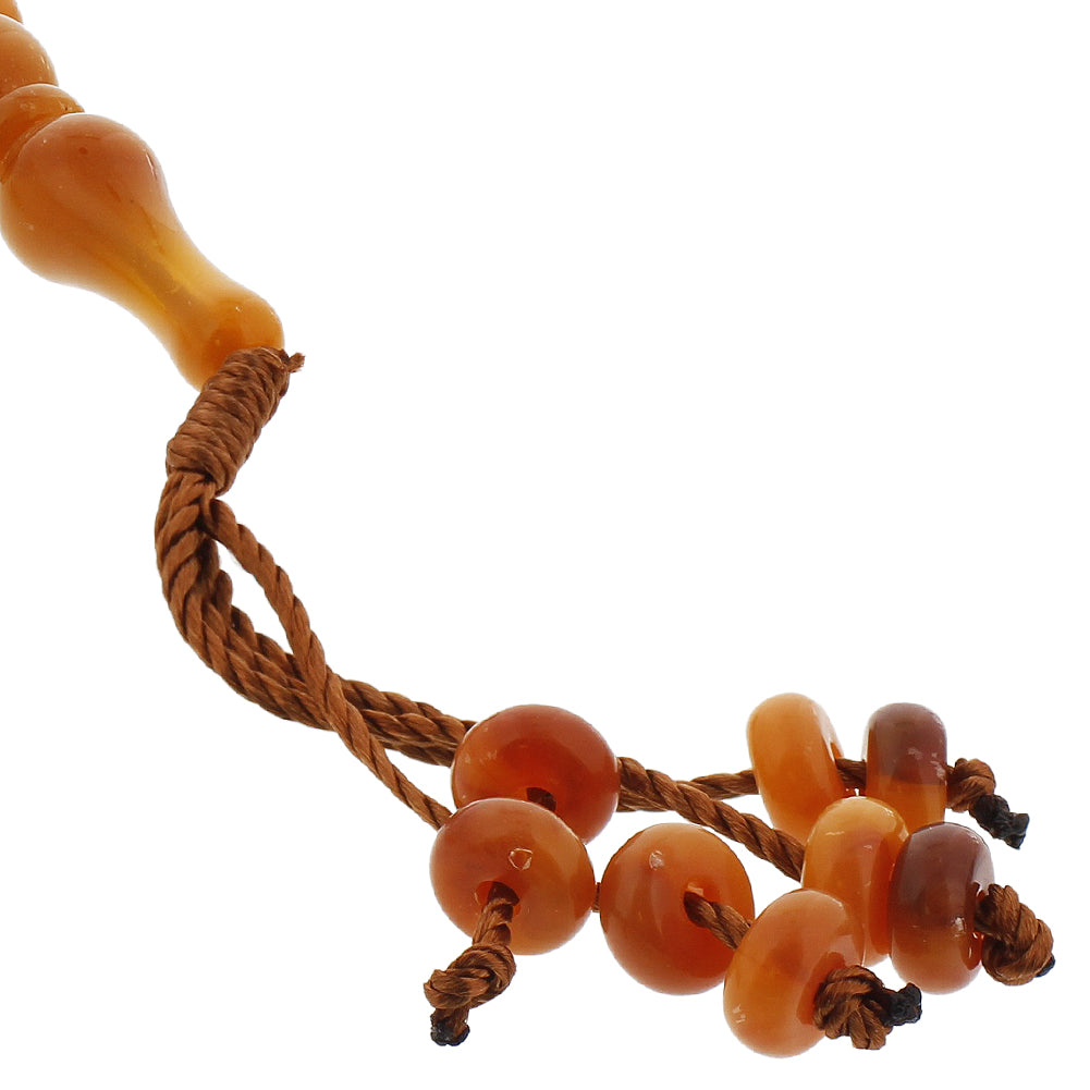 99 Count Orange and Brown Prayer Bead Tasbih - Hijaz