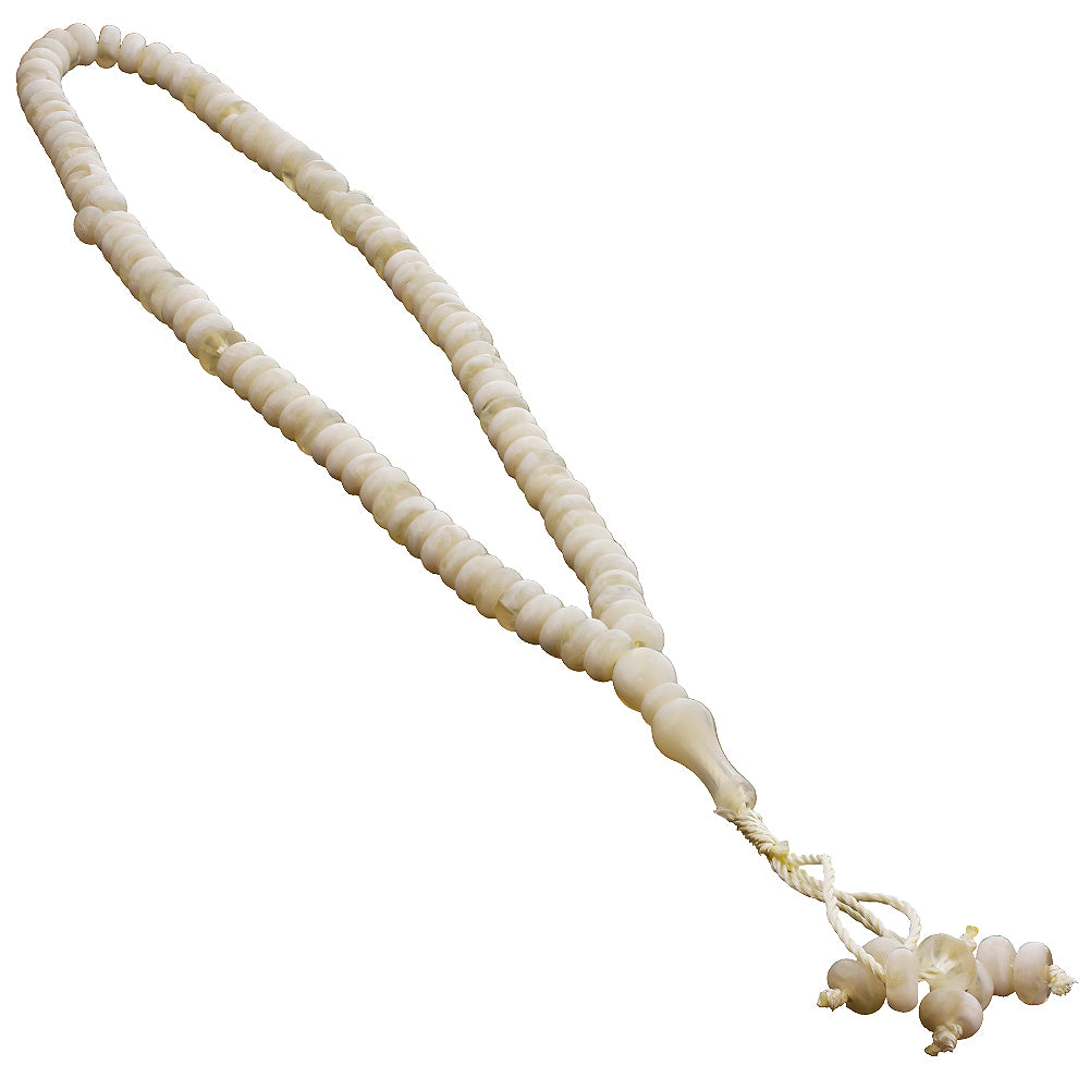 99 Count Porcelein White Colored Rosary Prayer Bead Tasbih - Hijaz