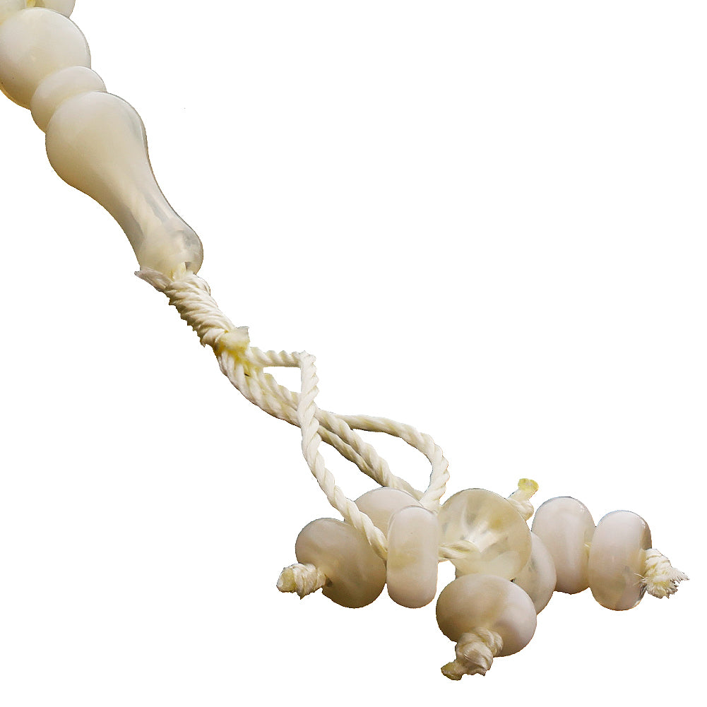99 Count Porcelein White Colored Rosary Prayer Bead Tasbih - Hijaz