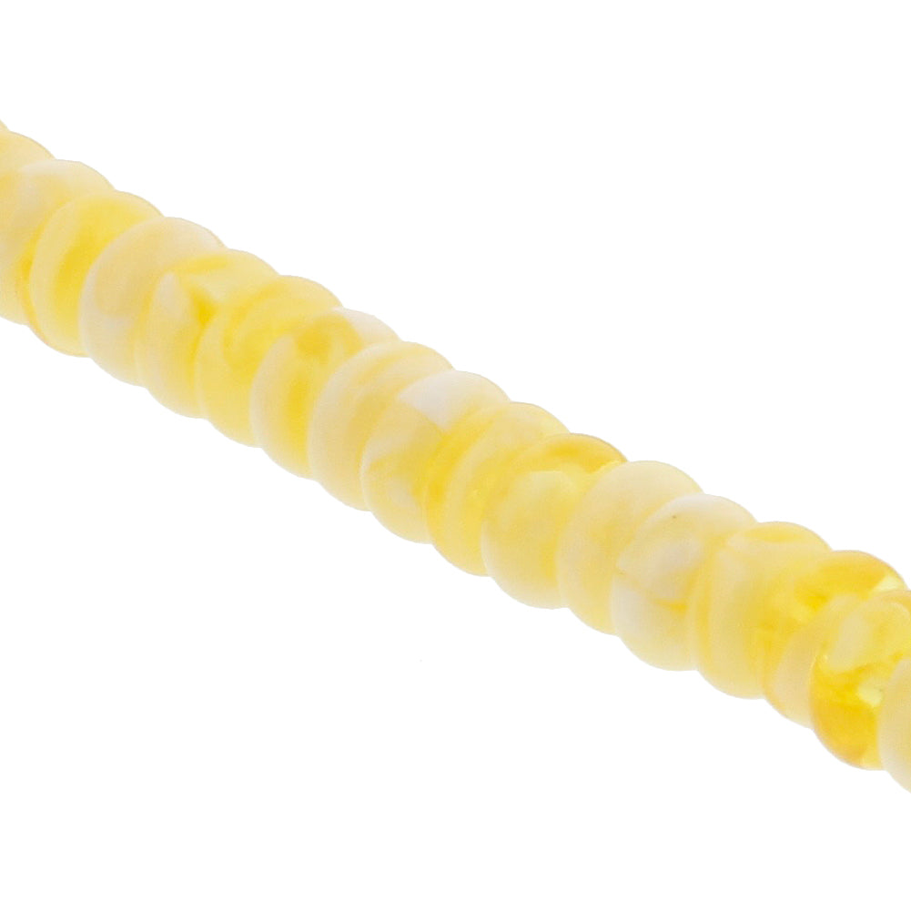 99 Count Translucent Yellow and White Marble Design Rosary Prayer Bead Tasbih - Hijaz
