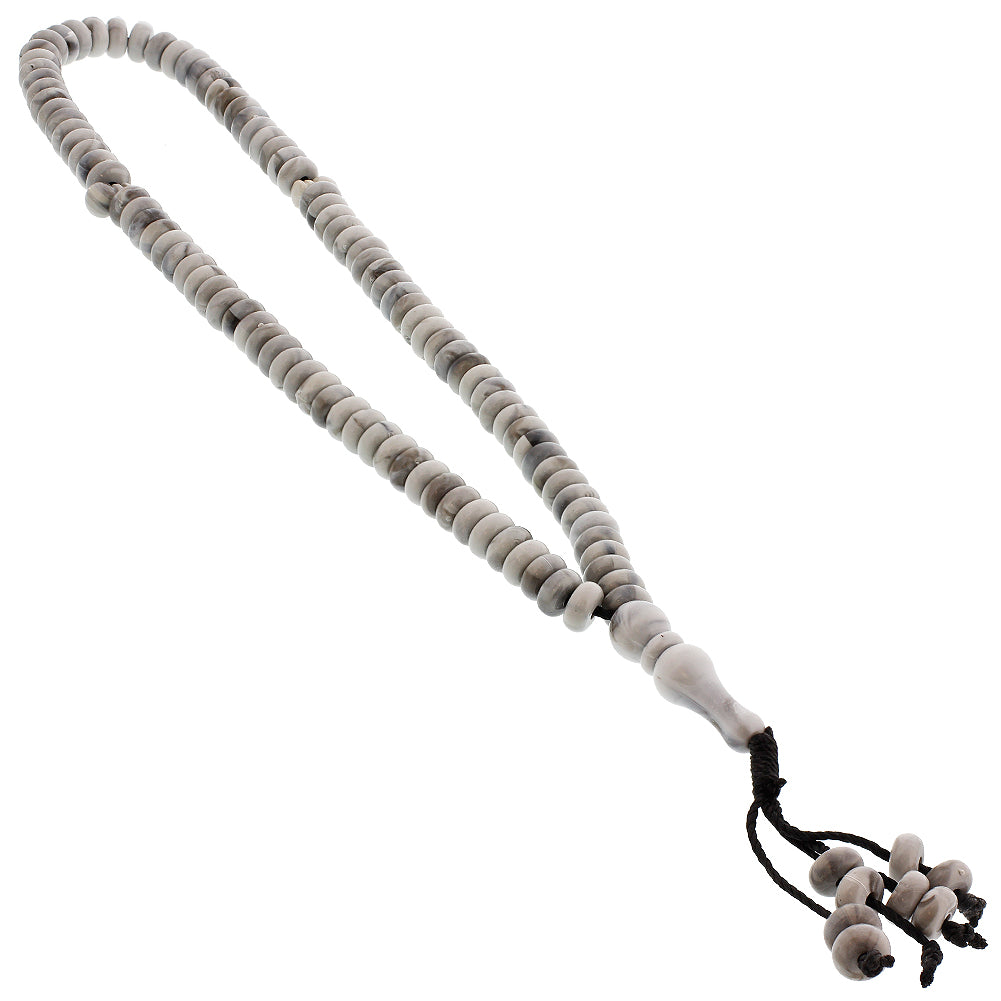 33 Count Gray Marble Design Rosary Prayer Bead Tasbih - Hijaz