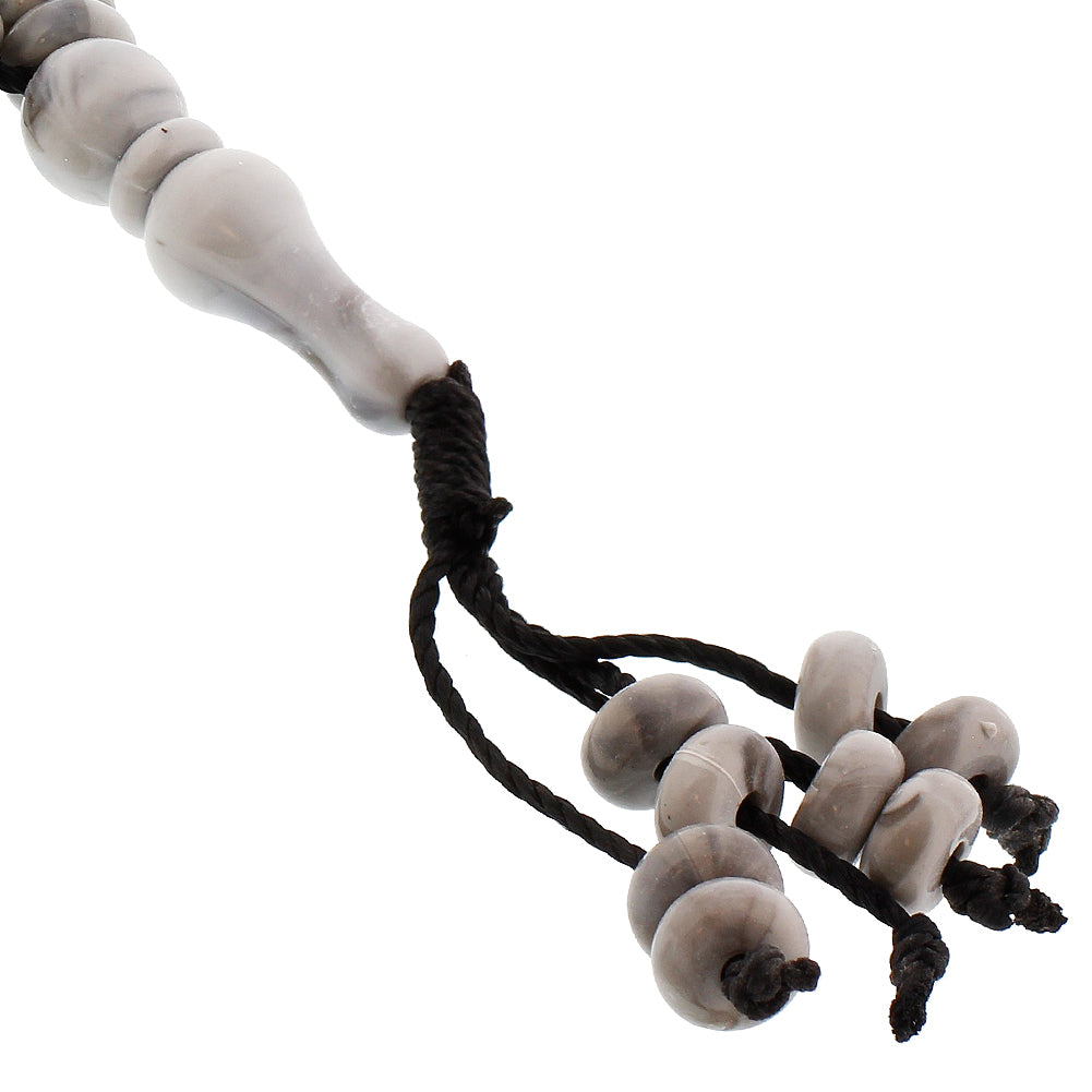 33 Count Gray Marble Design Rosary Prayer Bead Tasbih - Hijaz
