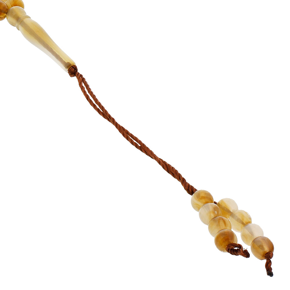 99 Count Brown and White Marbled Design Rosary Prayer Bead Tasbih - Hijaz