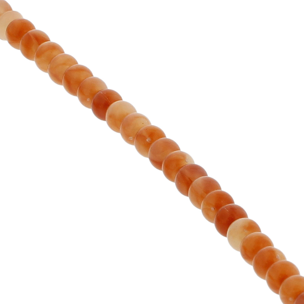 99 Count Translucent Red-Orange and White Rosary Prayer Bead Tasbih - Hijaz