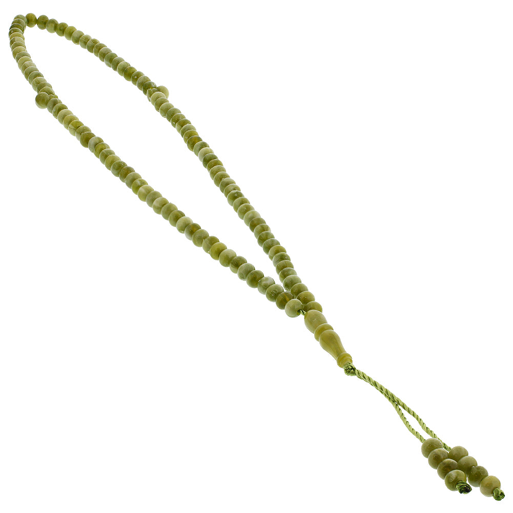 99 Count Green Marbled Design Rosary Prayer Bead Tasbih with Seperatory Beads - Hijaz
