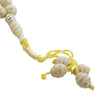 33 Count Egg Shell Colored Rosary Prayer Bead Misbaha with Horizontal Silver Stripe Design - Hijaz