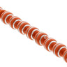 33 Count Red-Brown Rosary Prayer Bead Tasbih with Horizontal Sliver Stripe Design - Hijaz