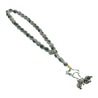 33 Count Forest Green Rosary Prayer Bead Tasbih with Horizontal Sliver Stripe Design - Hijaz