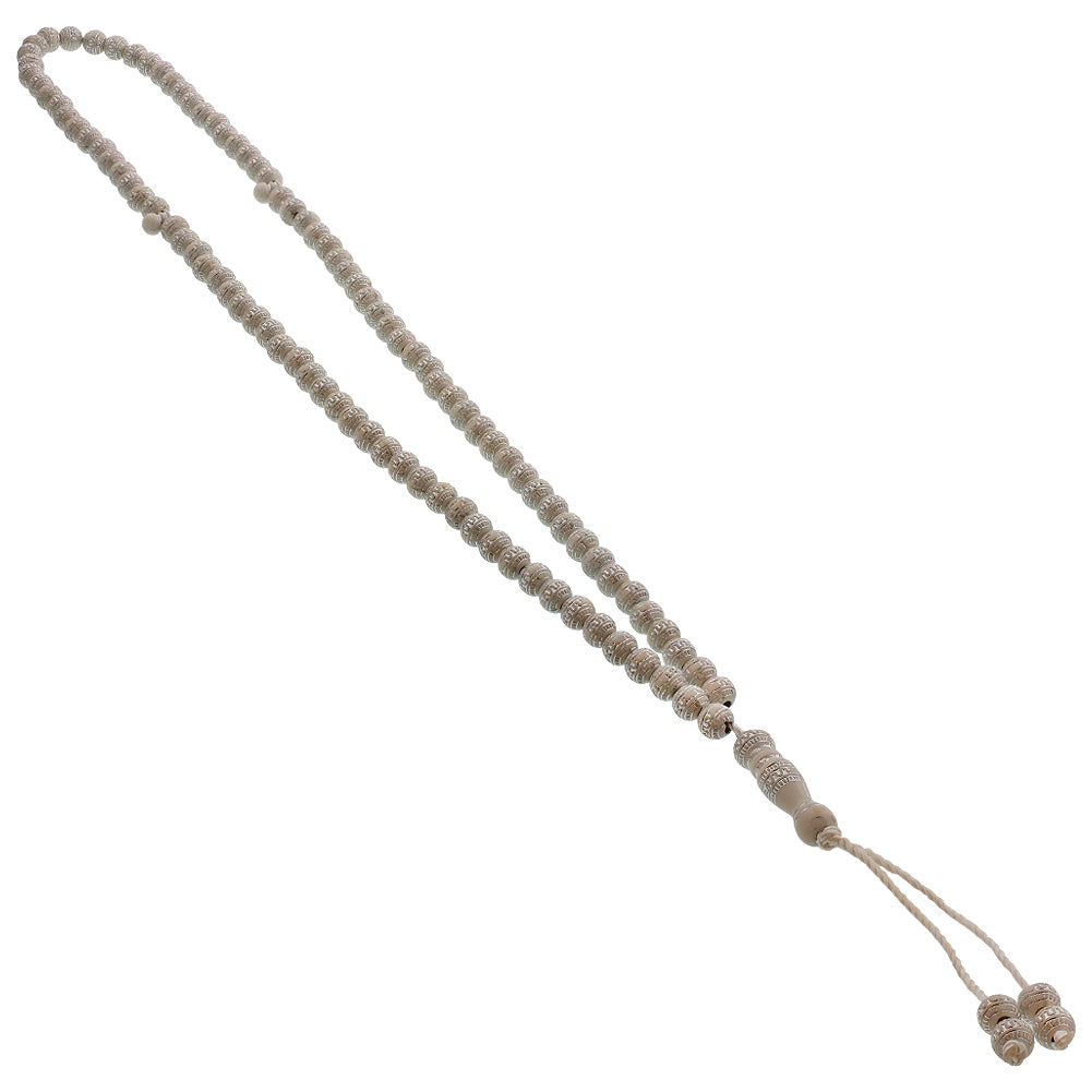 99 Count Warm Gray and Silver Rosary Prayer Bead Tasbih - Hijaz
