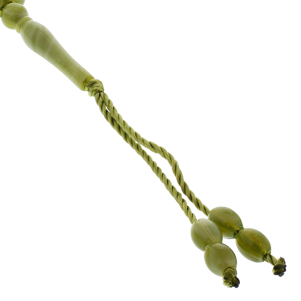 33 Count Polished Green Rosary Prayer Bead Tasbih - Hijaz