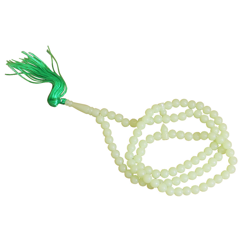 99 Count Light Green Rosary Prayer bead Misbaha with Seperatory Beads - Hijaz