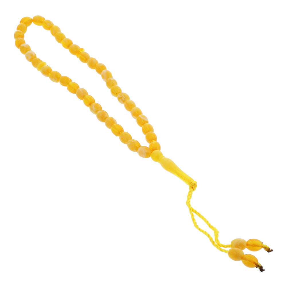 33 Count Orange and White Rosary Prayer Bead Tasbih - Hijaz