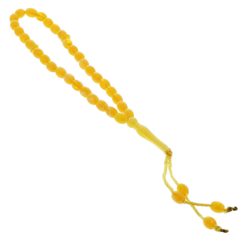 33 Count Orange and White Rosary Prayer Bead Tasbih - Hijaz