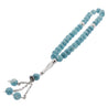 33 Turquoise Marble Glass Bead Tasbih Rosary Prayer Beads Bracelets With Metal - Hijaz
