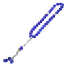 33 Royal Blue Marble Glass Bead Tasbih Rosary Prayer Beads Bracelets With Metal - Hijaz