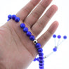33 Royal Blue Marble Glass Bead Tasbih Rosary Prayer Beads Bracelets With Metal - Hijaz