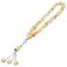 33 Orange Marble Glass Bead Tasbih Rosary Prayer Beads Bracelets With Metal - Hijaz
