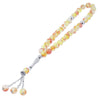 33 Orange Marble Glass Bead Tasbih Rosary Prayer Beads Bracelets With Metal - Hijaz