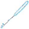 33 Clear Turquoise Marble Bead Tasbih Rosary Prayer Beads Bracelets With Metal - Hijaz