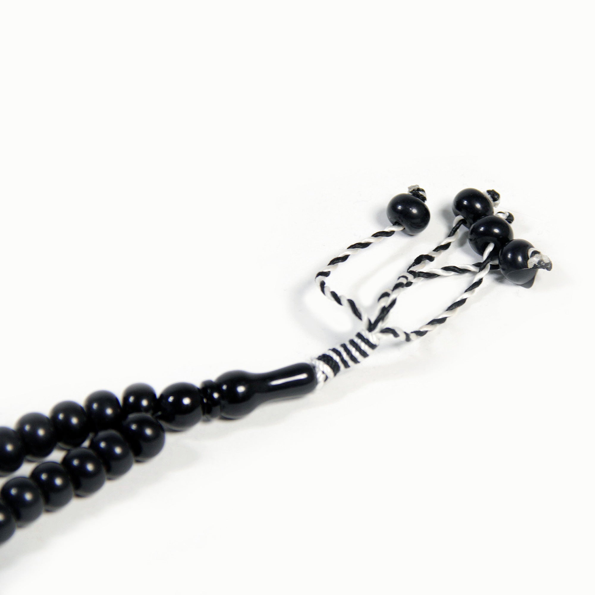 99 Count Large Plain Black Plastic Rosary Prayer Dikr Beads with Sections - Hijaz