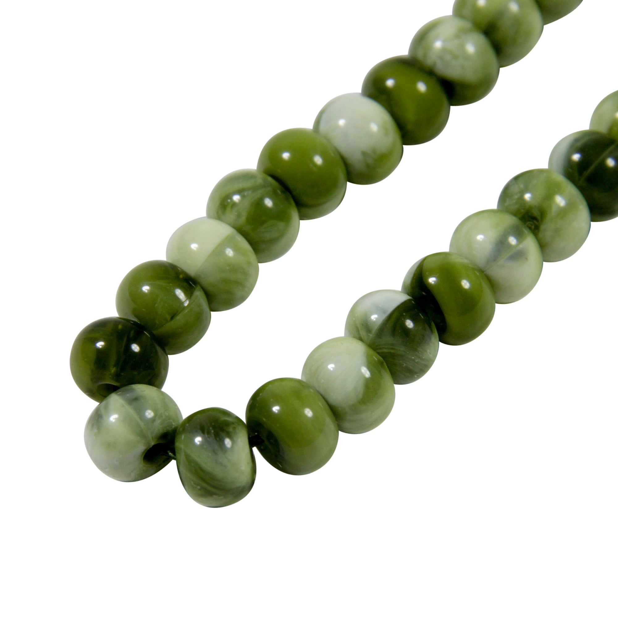 99 Count Large Green Marble Plastic Rosary Prayer Dikr Beads with Sections - Hijaz