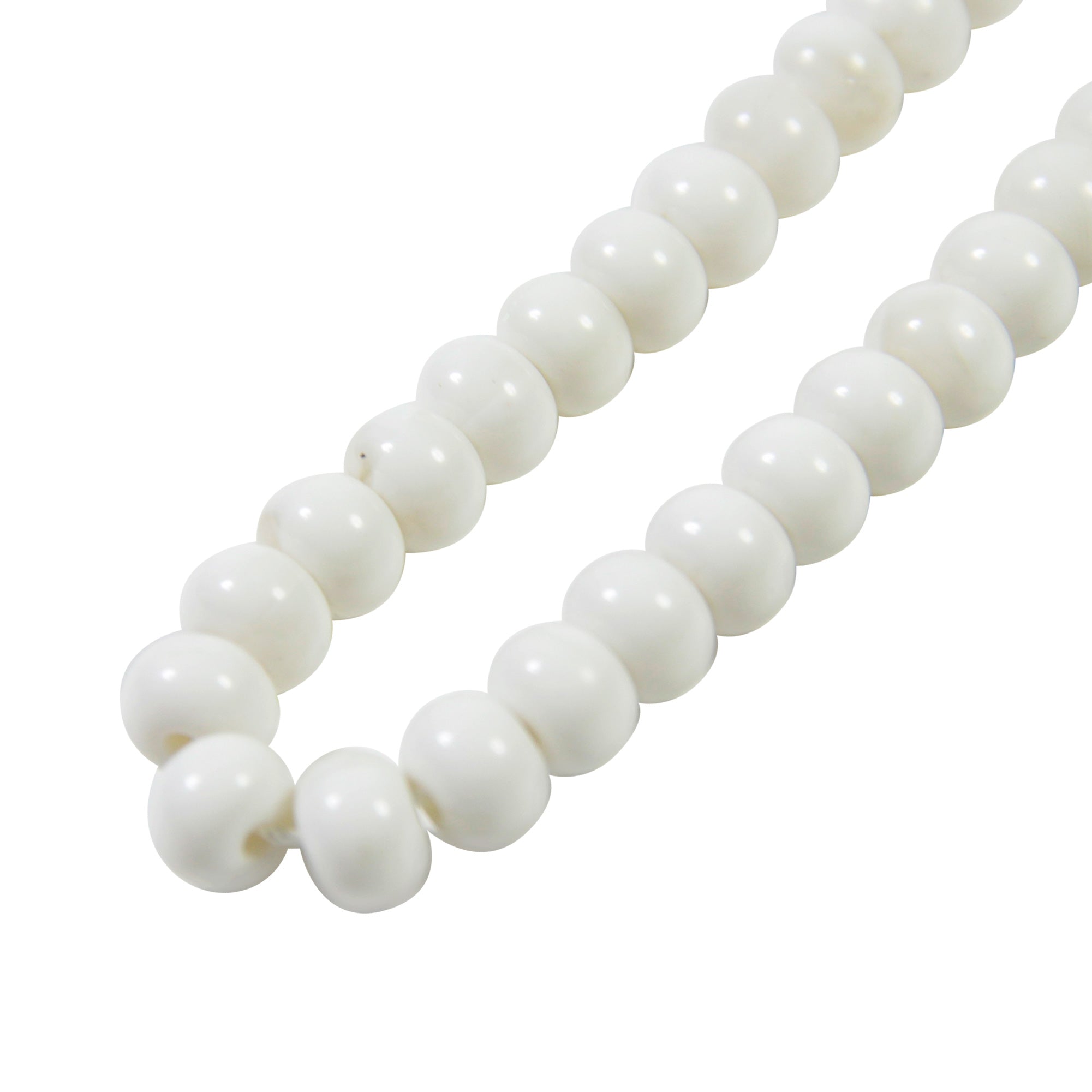 99 Count Large Plain White Plastic Rosary Prayer Dikr Beads with Sections - Hijaz