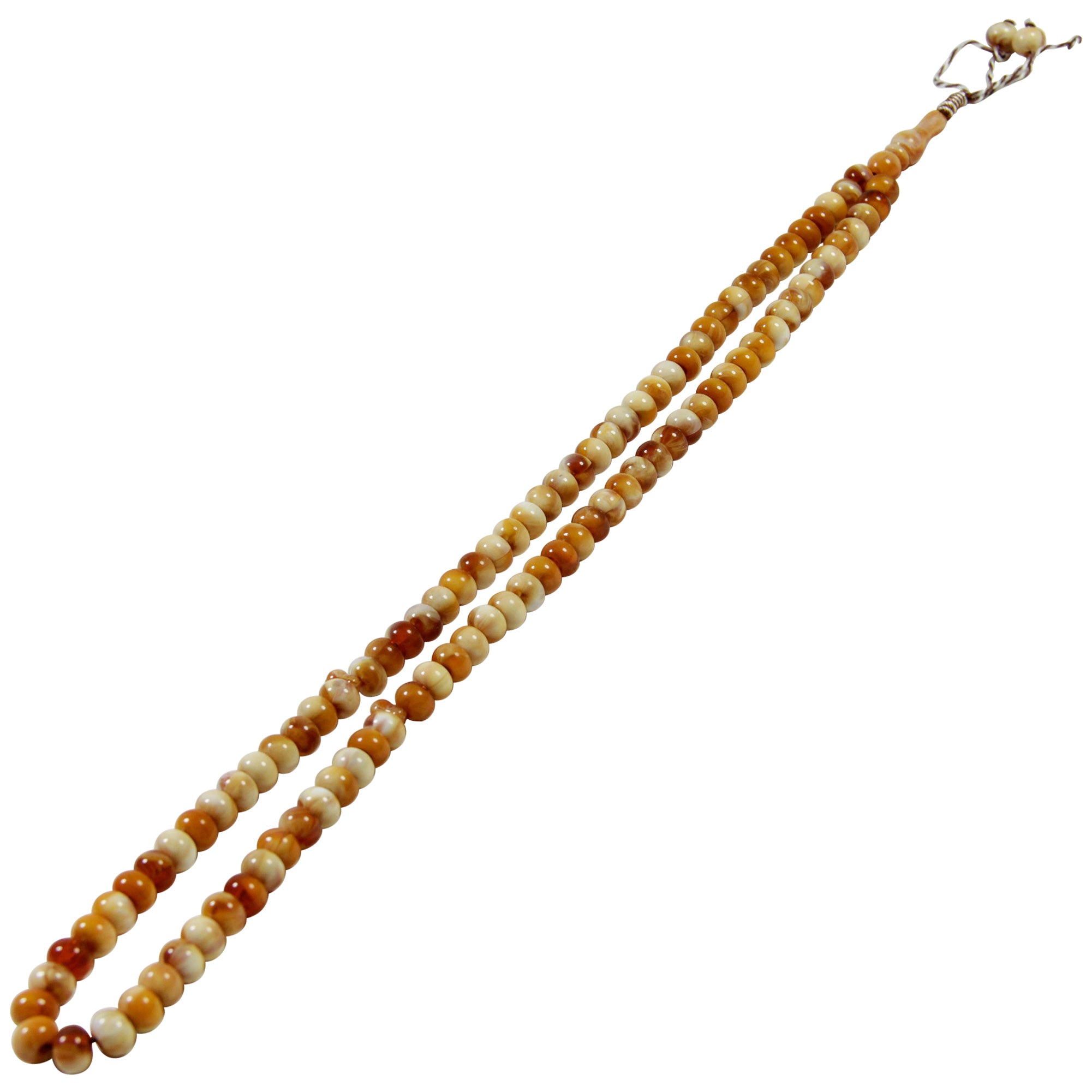 99 Count Large Brown Marble Plastic Rosary Prayer Dikr Beads with Sections - Hijaz