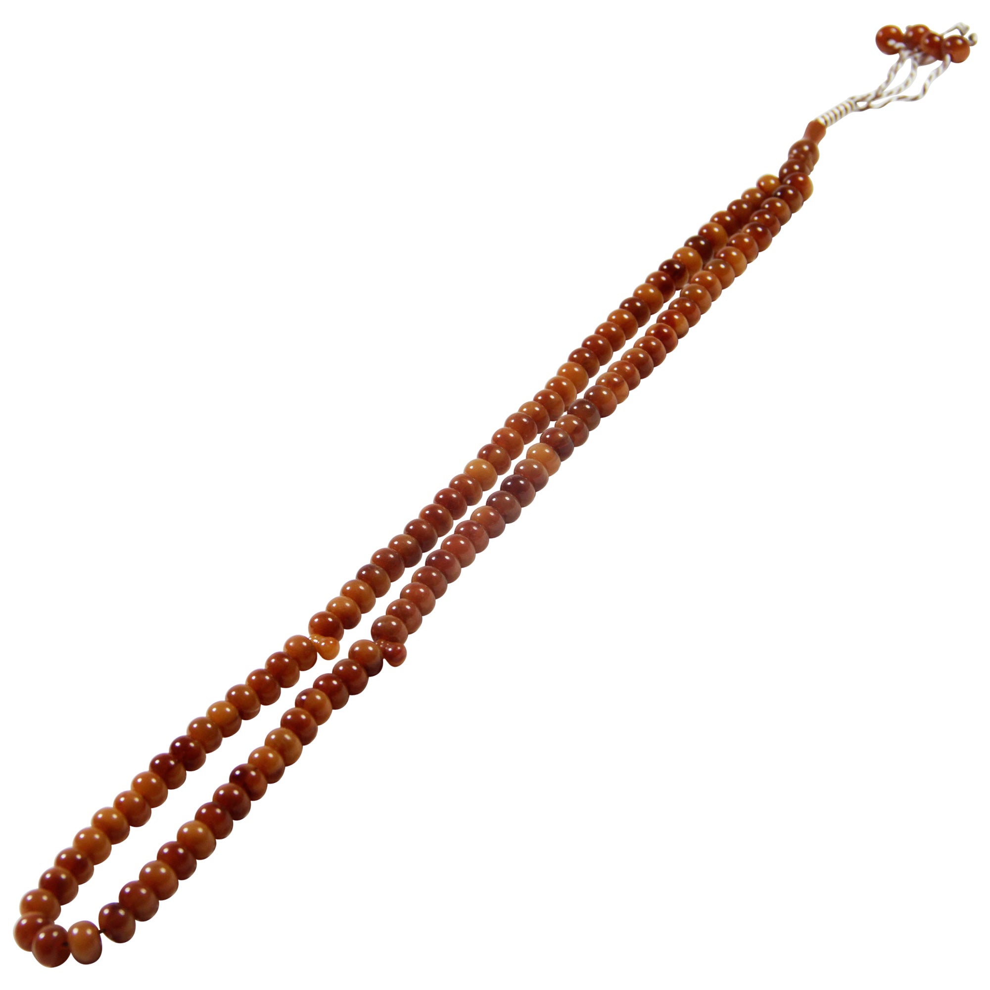 99 Count Large Plain Brown Plastic Rosary Prayer Dikr Beads with Sections - Hijaz