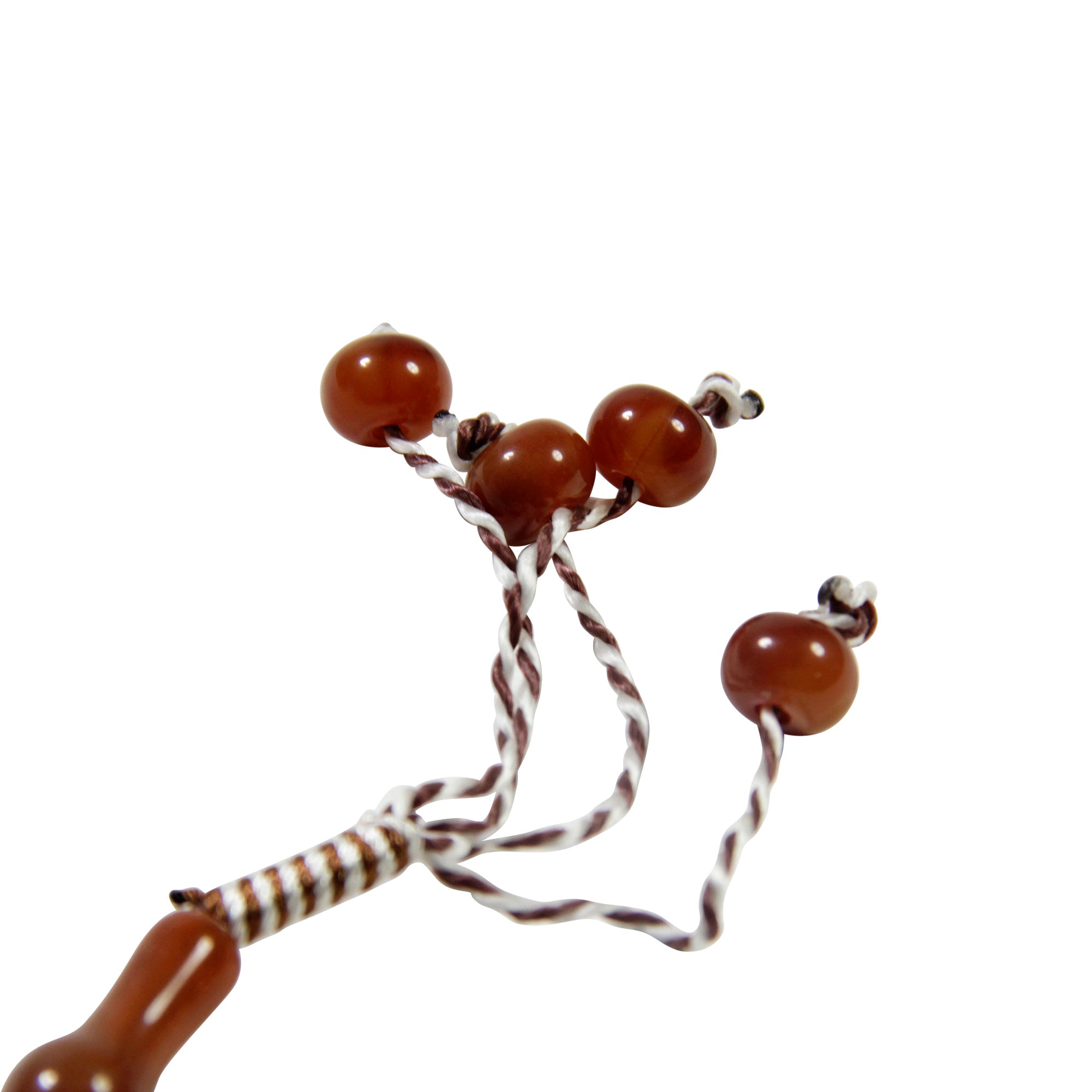 99 Count Large Plain Brown Plastic Rosary Prayer Dikr Beads with Sections - Hijaz
