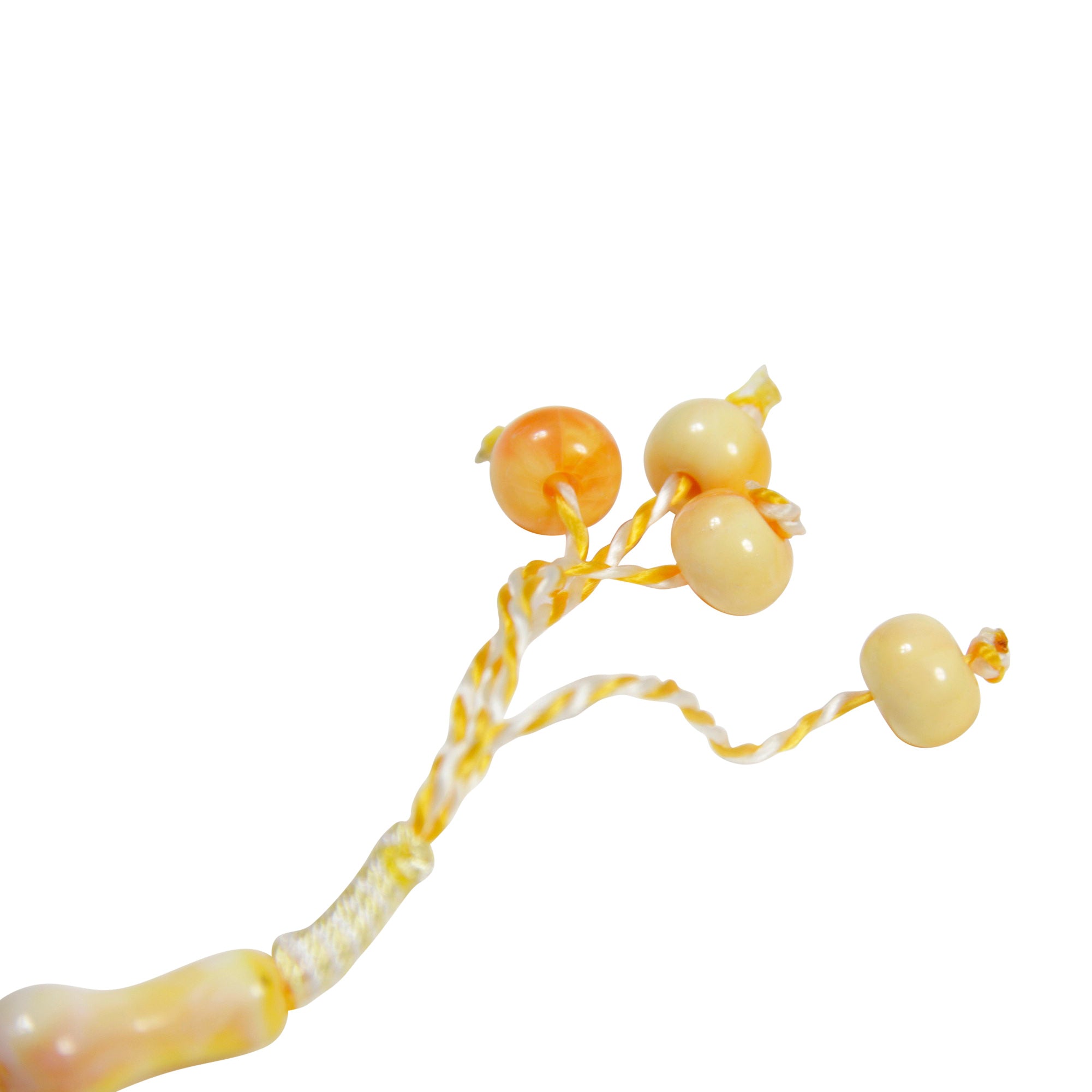 99 Count Large Yellow Marble Plastic Rosary Prayer Dikr Beads with Sections - Hijaz