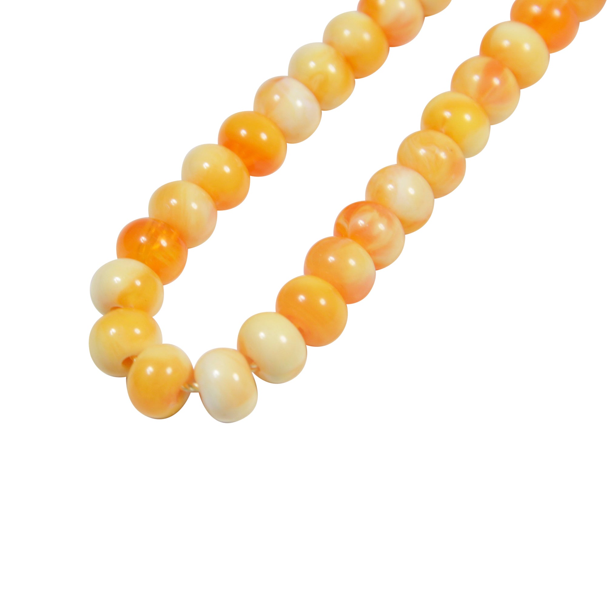 99 Count Large Yellow Marble Plastic Rosary Prayer Dikr Beads with Sections - Hijaz