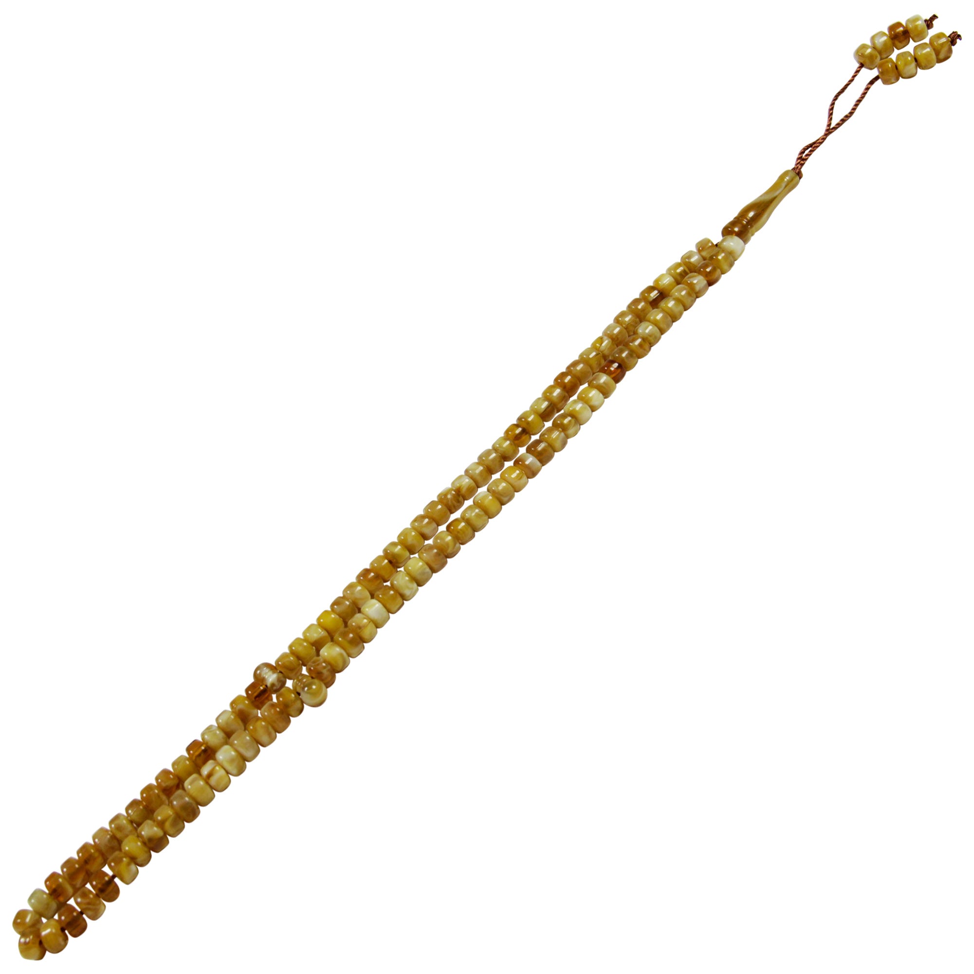 99 Count Circle Caramel Marble Plastic Rosary Prayer Dikr Beads with Sections - Hijaz
