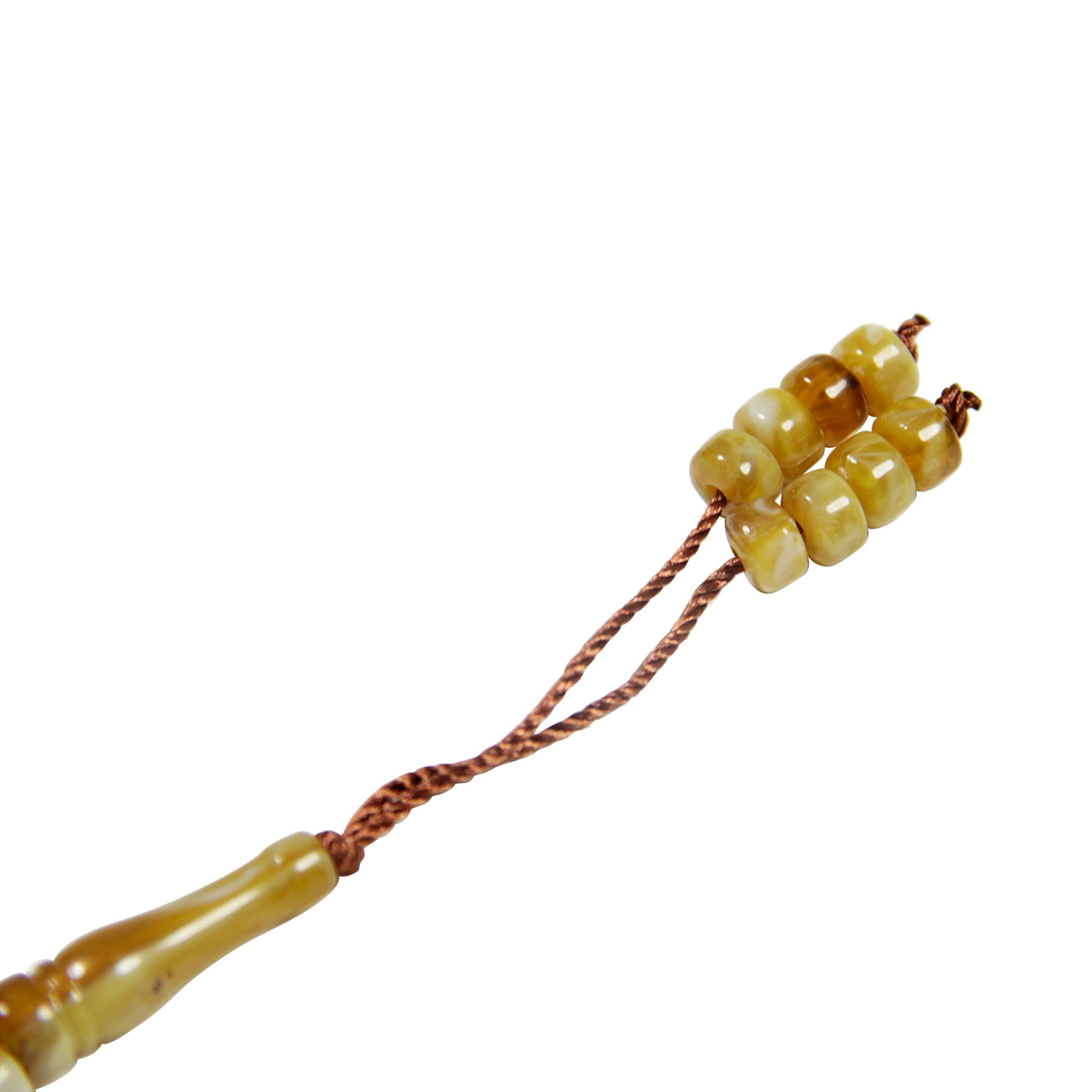 99 Count Circle Caramel Marble Plastic Rosary Prayer Dikr Beads with Sections - Hijaz
