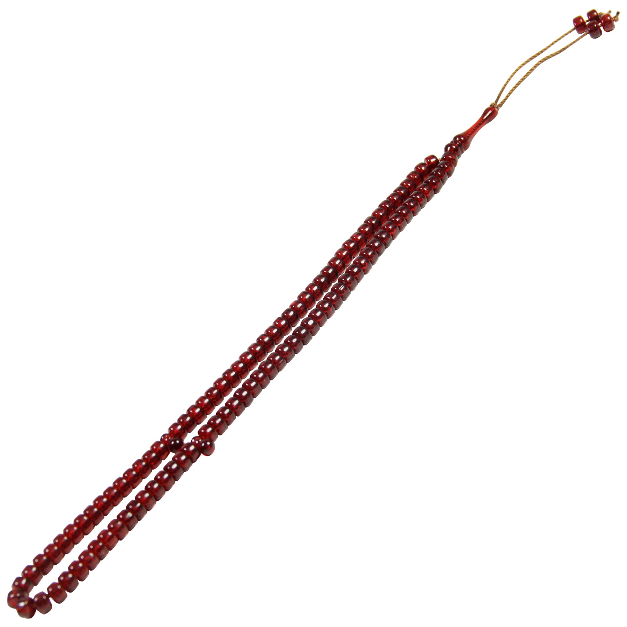 99 Count Circle Garnet Plastic Rosary Prayer Dikr Beads with Sections - Hijaz