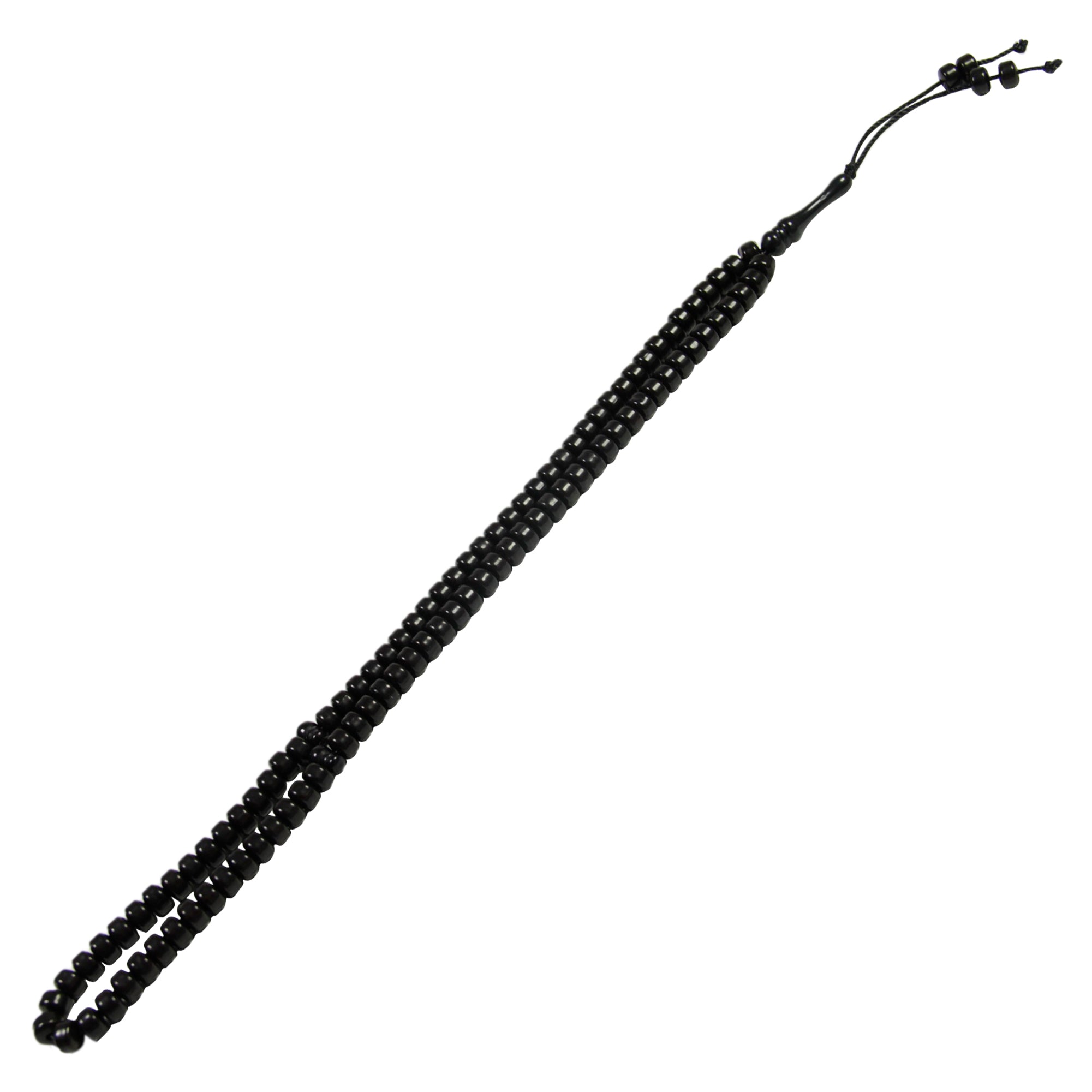 99 Count Circle Black Plastic Rosary Prayer Dikr Beads with Sections - Hijaz