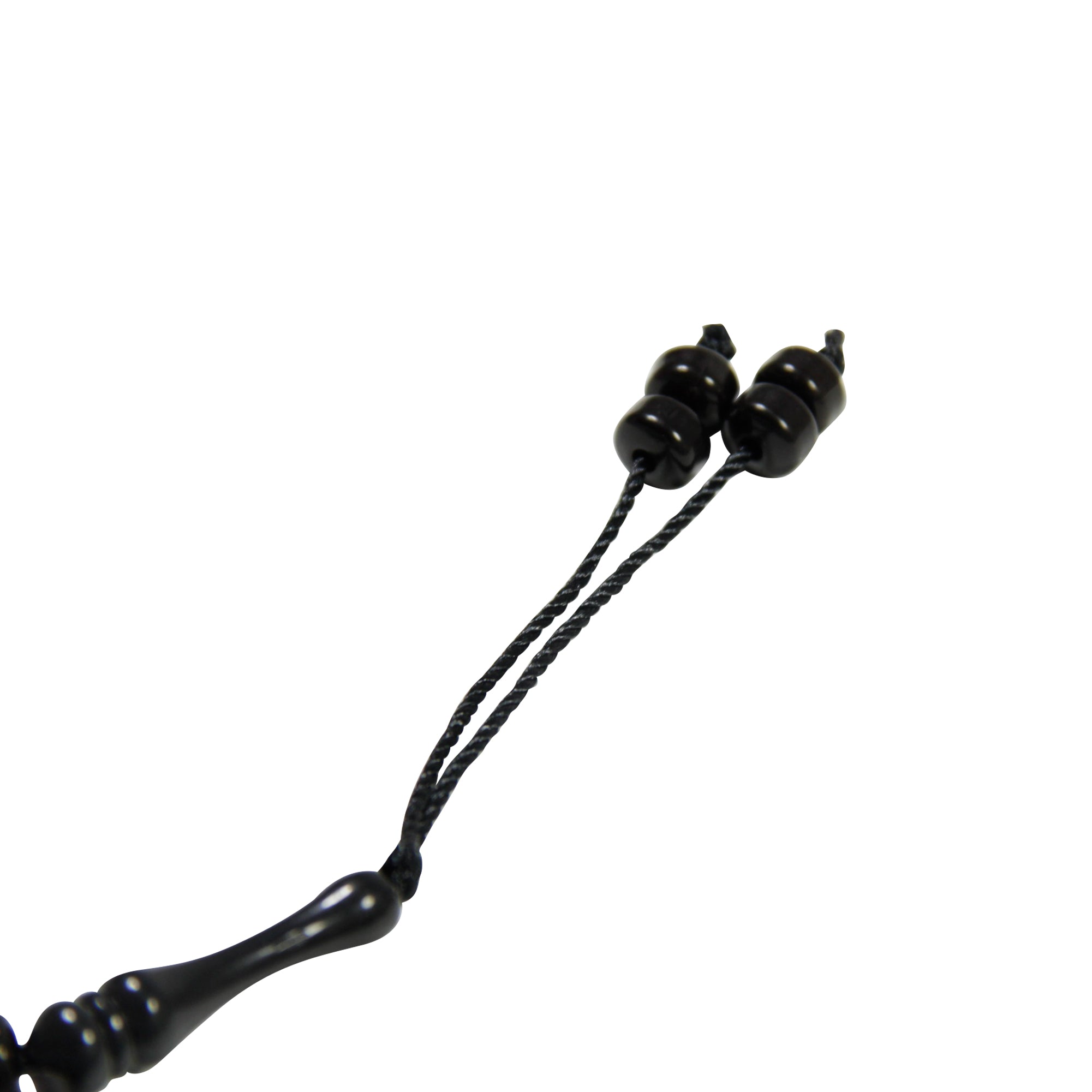 99 Count Circle Black Plastic Rosary Prayer Dikr Beads with Sections - Hijaz