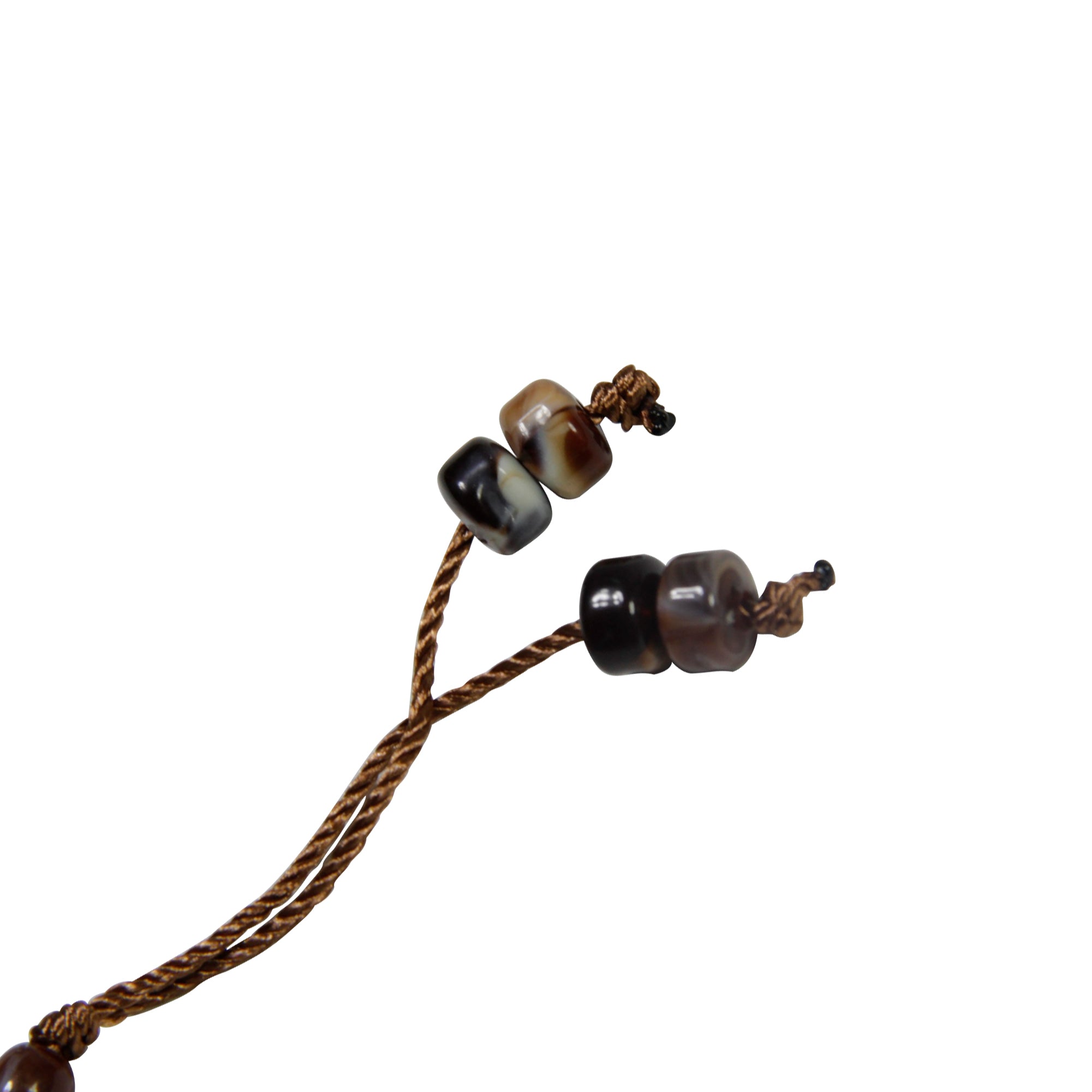99 Count Circle Brown Marble Plastic Rosary Prayer Dikr Beads with Sections - Hijaz