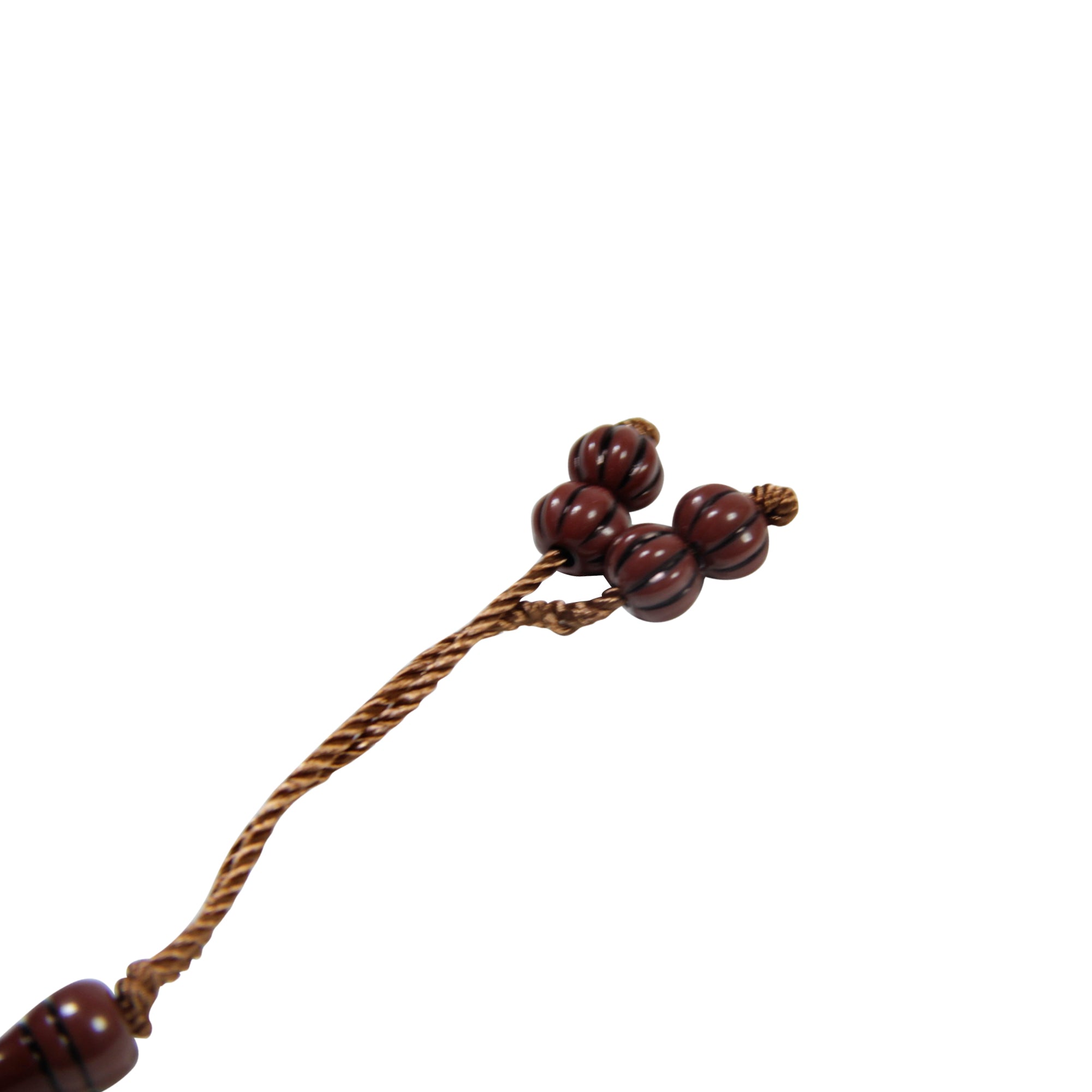 99 Count Dark Brown Gourd Shape Plastic Rosary Prayer Dikr Beads with Sections - Hijaz