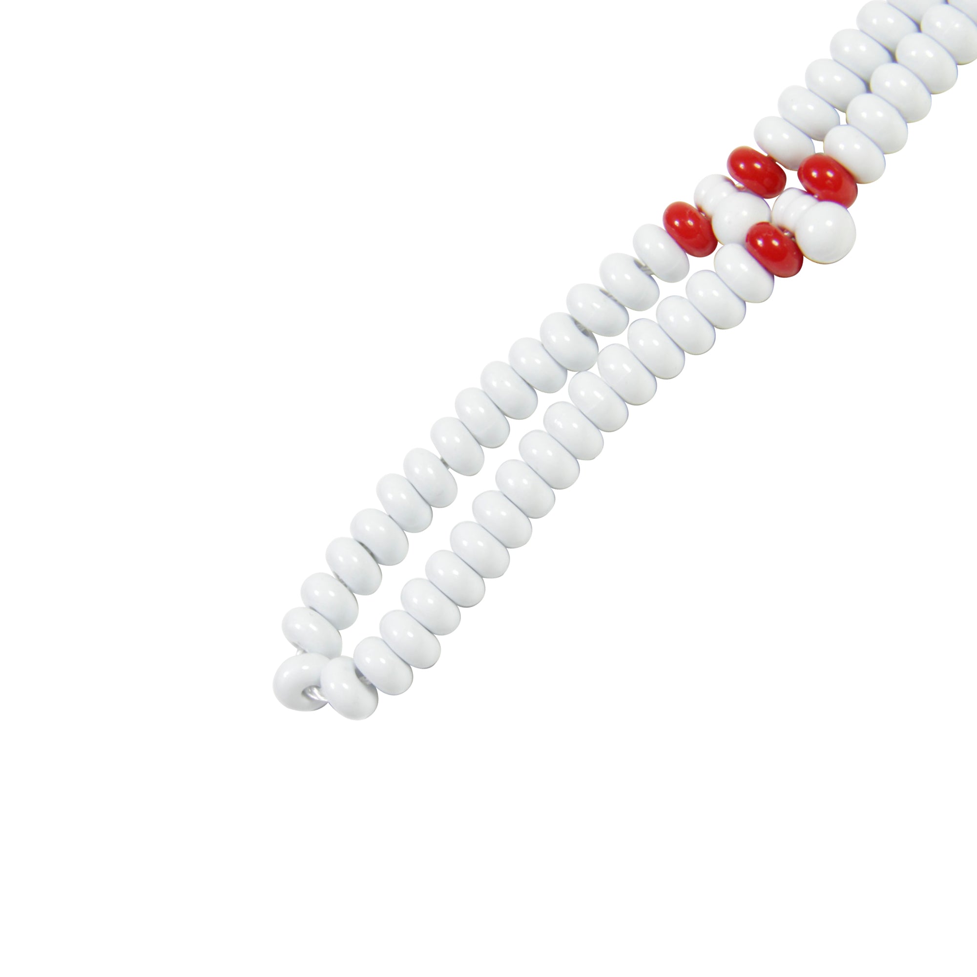 99 Count Large Plain White Plastic Rosary Prayer Dikr Beads with Red Sections - Hijaz