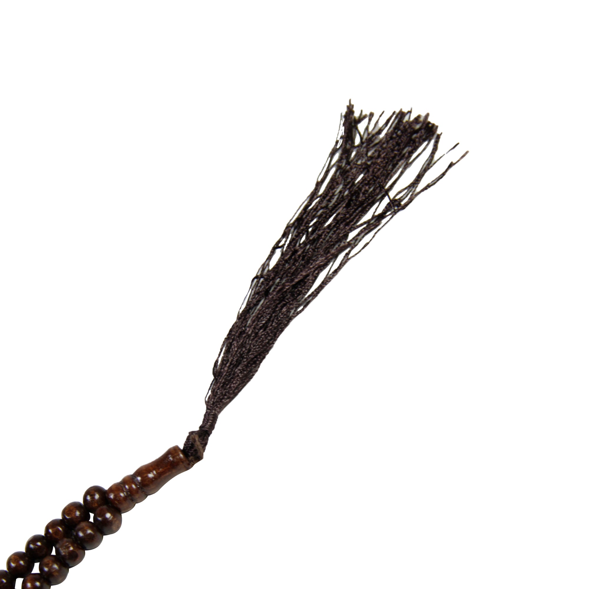 99 Count Large Plain Dark Wood Rosary Prayer Dikr Beads with Red Sections - Hijaz