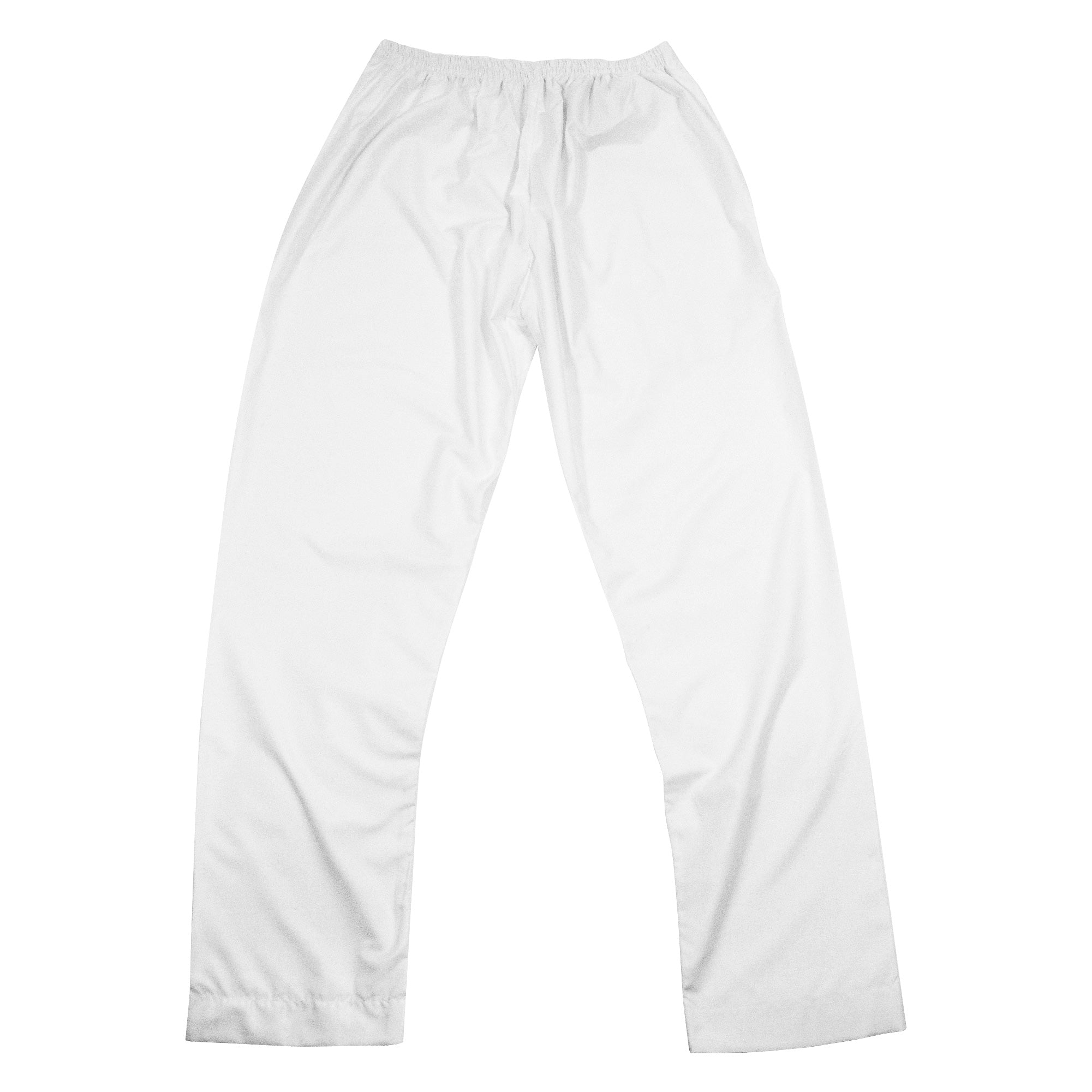 Men's Plain White Pure Cotton Thobe Kurta Pant Serwal Elastic Waist Slim Fit - Hijaz