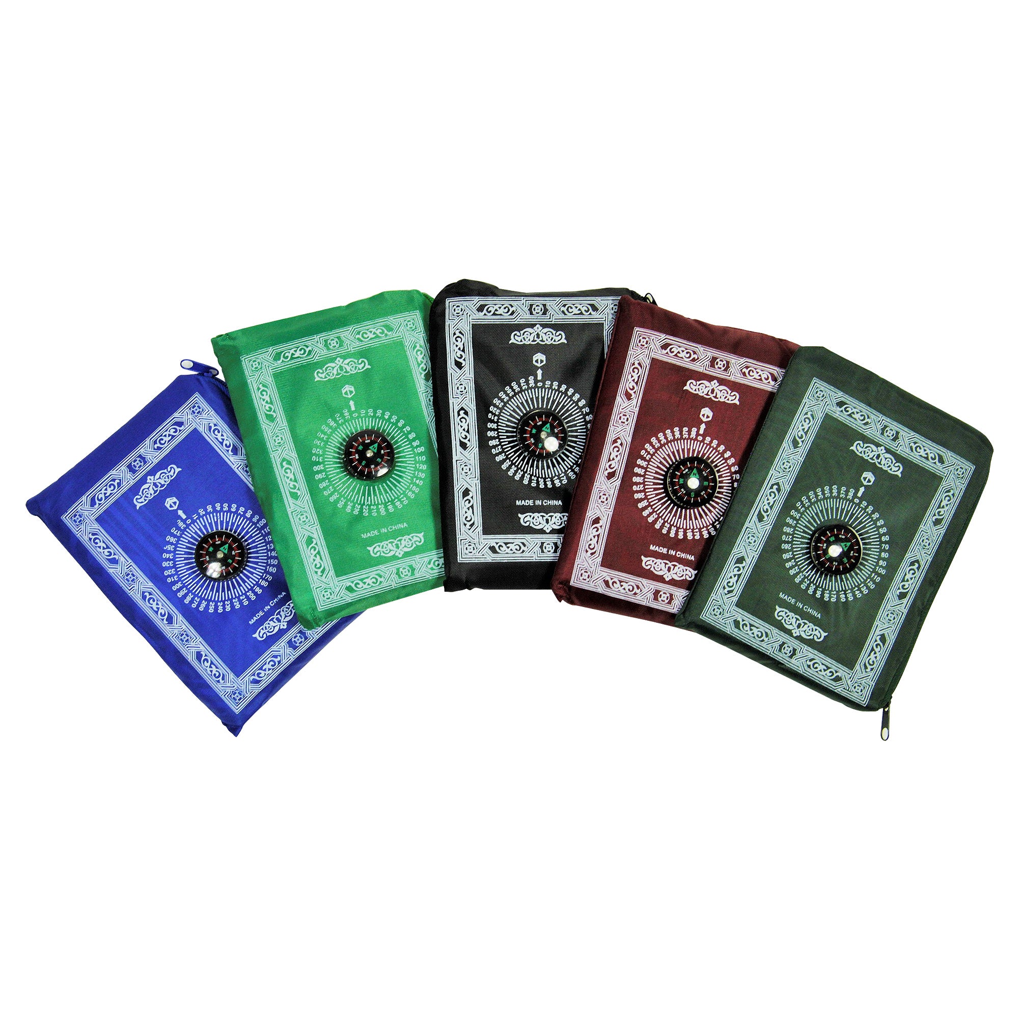 1 Travel Pocket Prayer Mat Rug Ja Namaz With Qibla Kaaba Compass In Pouch Portable Muslim Islamic Prayer Mat UK Seller - Color BLUE (Black - Foto 2