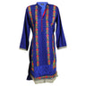 Floral Embroidered Long Sleeve Extended Kurti Tunic Top with Collar - Hijaz