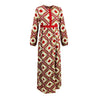 Royal Red and Gold Women's Modest Modern Abaya Maxi Casual Party Dress - Hijaz