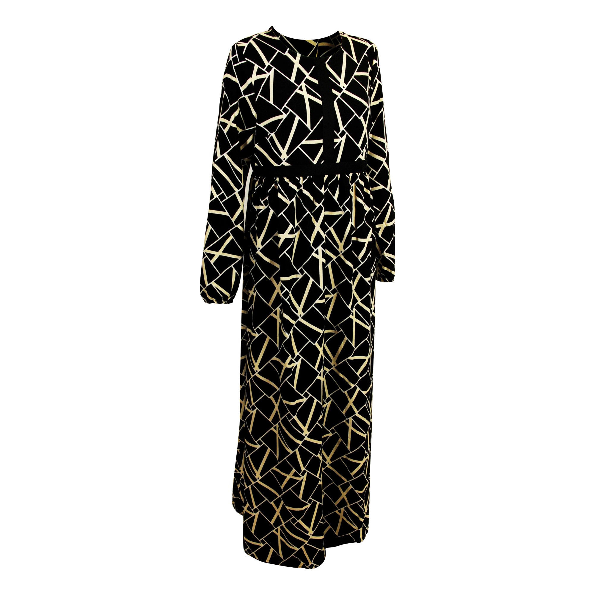 Hijaz Black and Gold Women's Modern Abaya Maxi Party Dress #WAD004 ...