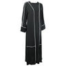 Black and White Women's Elegant Modest Modern Abaya Maxi Party Dress - Hijaz