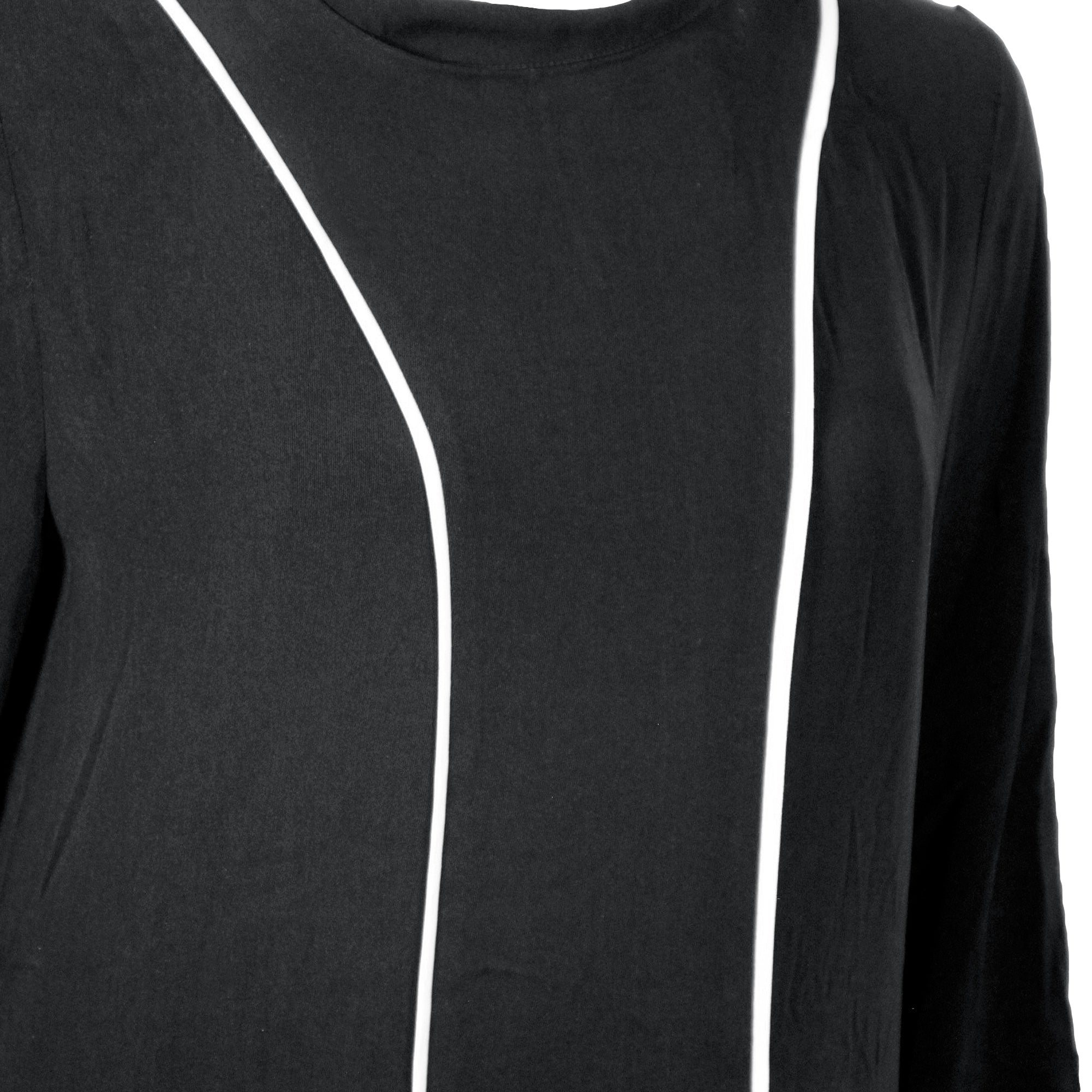 Black and White Women's Elegant Modest Modern Abaya Maxi Party Dress - Hijaz