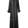 Black and White Women's Elegant Modest Modern Abaya Maxi Party Dress - Hijaz