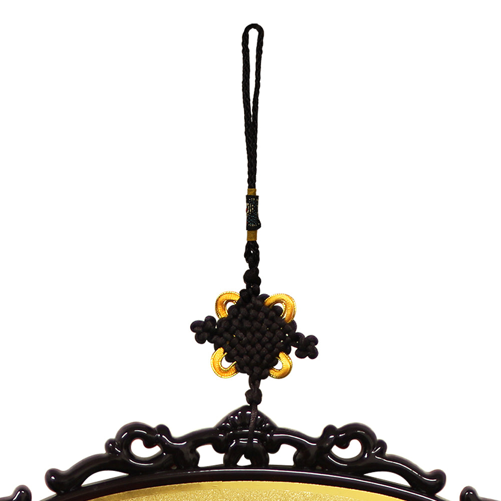 Brown and Gold Two Oval Allah and Muhammad Written in Arabic Plate Wall Hanging - Hijaz